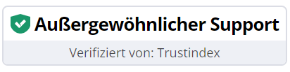 Auszeichnung für außergewöhnlichen Support, verifiziert von Trustindex